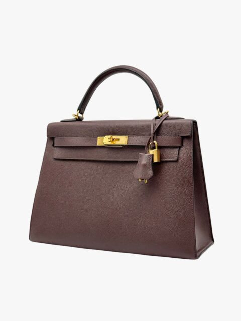 HERMÈS – BORSA KELLY 32 EPSOM SELLIER COLORE ROUGE SELLIER – GHW