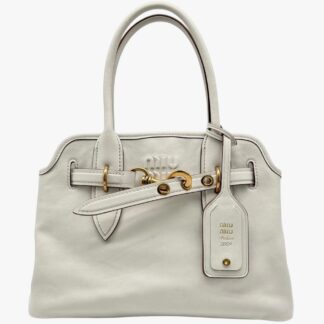 MIU MIU - BORSA AVENTURE IN NAPPA GESSO - GHW