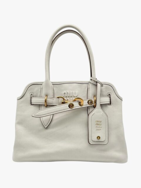 MIU MIU – BORSA AVENTURE IN NAPPA GESSO – GHW