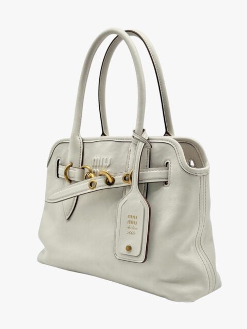 MIU MIU – BORSA AVENTURE IN NAPPA GESSO – GHW