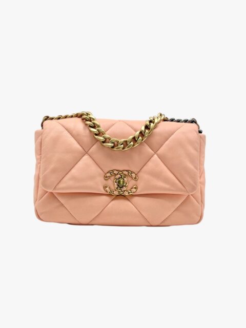 CHANEL – BORSA MODELLO 19 SMALL PELLE AGNELLO ORANGE CLAIR  – GHW