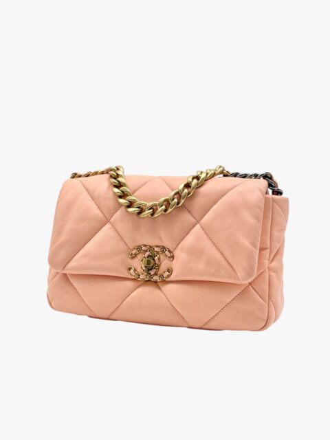 CHANEL – BORSA MODELLO 19 SMALL PELLE AGNELLO ORANGE CLAIR  – GHW