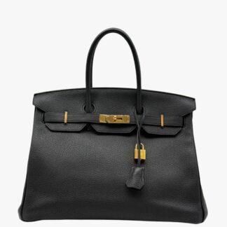 HERMÈS - BORSA BIRKIN 35 TOGO RETOURNE NERO - GHW