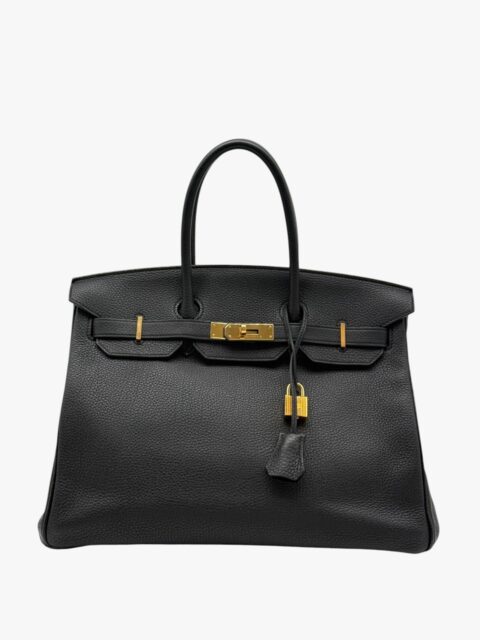 HERMÈS – BORSA BIRKIN 35 TOGO RETOURNE NERO – GHW