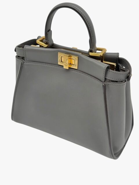 FENDI – BORSA PEEKABOO MINI PELLE VITELLO ANTRACITE – GHW