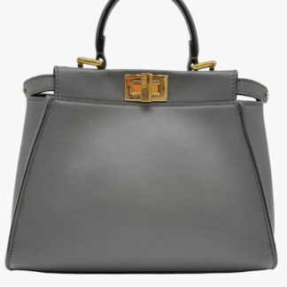 FENDI - BORSA PEEKABOO MINI PELLE VITELLO ANTRACITE - GHW