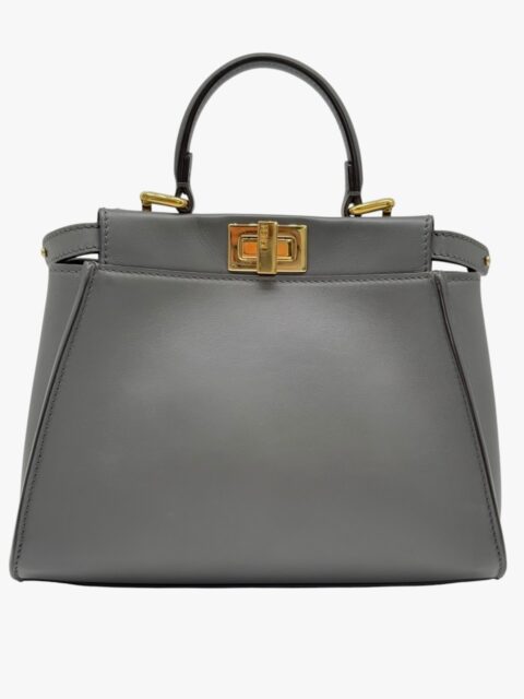 FENDI – BORSA PEEKABOO MINI PELLE VITELLO ANTRACITE – GHW