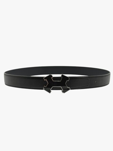 HERMÈS – CINTURA STREET H SWIFT NERO FIBBIA NOIR MIS. 85 – PHW