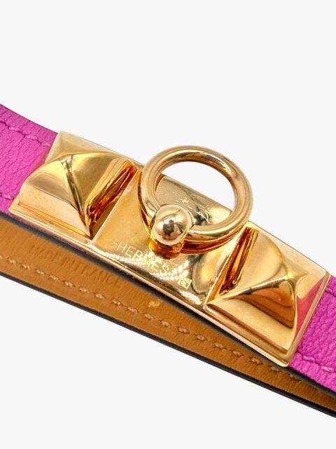 HERMÈS – BRACCIALE RIVALE DOUBLE TOUR SWIFT ANEMONE MIS. T2 – GHW