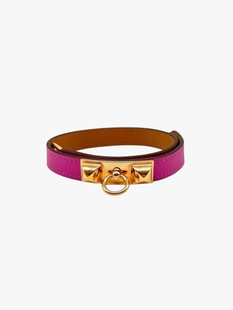 HERMÈS – BRACCIALE RIVALE DOUBLE TOUR SWIFT ANEMONE MIS. T2 – GHW