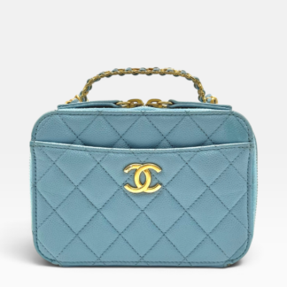 CHANEL - BORSA PICK ME UP VANITY CASE IN PELLE MICROCAVIAR AZZURRA - GHW
