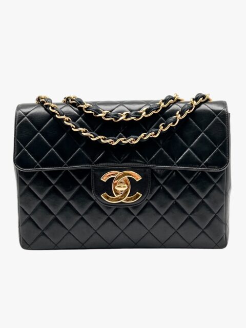 CHANEL – BORSA TIMELESS BIG LOGO IN PELLE NERA – GHW