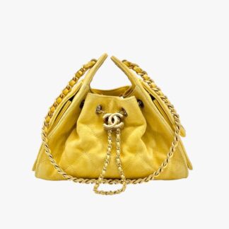 CHANEL - BORSA 25 MINI SUEDE GIALLO - GHW