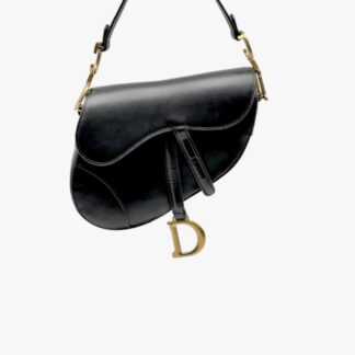 DIOR - BORSA A TRACOLLA SADDLE IN PELLE NERA - GHW