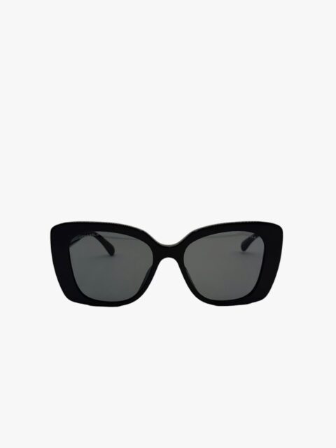 CHANEL – OCCHIALI DA SOLE QUADRATI ACETATO NERO LETTERRIGN BIANCO