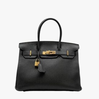 HERMÈS – BORSA BIRKIN 30 TOGO RETOURNÉ NERO - GHW