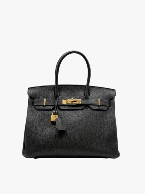 HERMÈS – BORSA BIRKIN 30 TOGO RETOURNÉ NERO – GHW