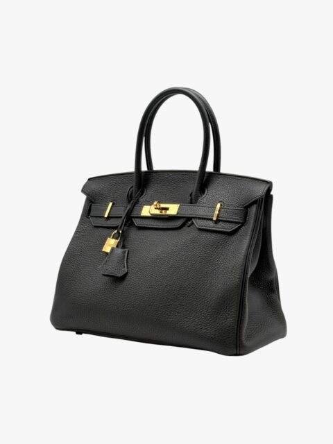 HERMÈS – BORSA BIRKIN 30 TOGO RETOURNÉ NERO – GHW