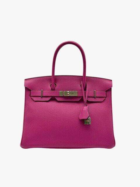 HERMÈS – BORSA BIRKIN 30 TOGO RETOURNÉ ROSE PURPLE – PHW