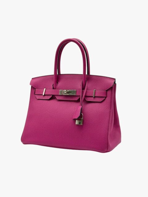 HERMÈS – BORSA BIRKIN 30 TOGO RETOURNÉ ROSE PURPLE – PHW