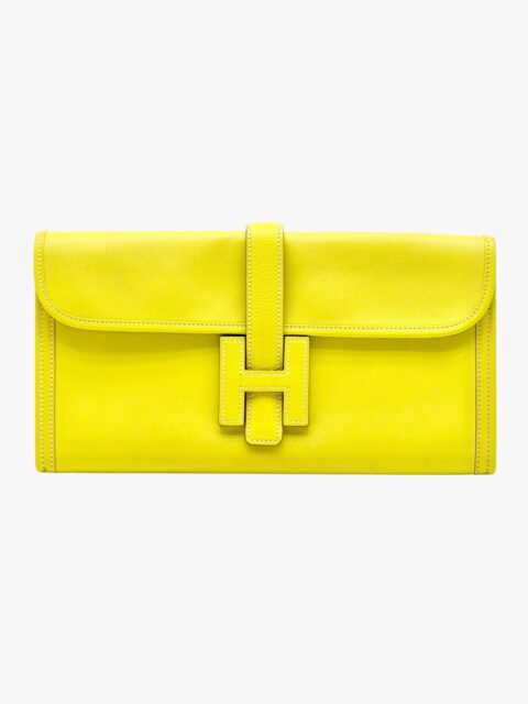 HERMÈS – CLUTCH JIGE ELAN 29 PELLE SWIFT/CHEVRE LIME