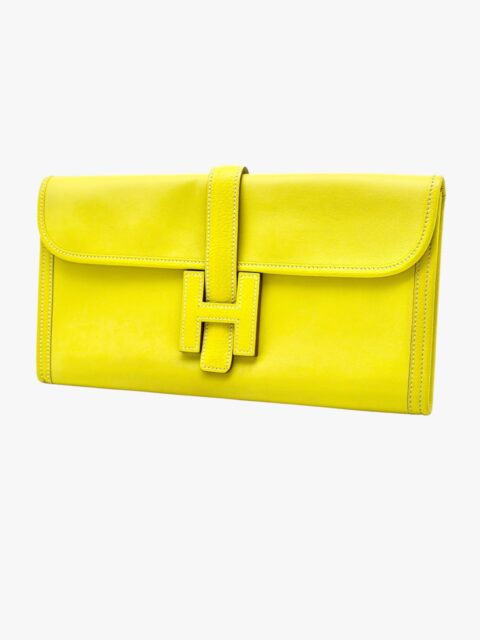 HERMÈS – CLUTCH JIGE ELAN 29 PELLE SWIFT/CHEVRE LIME