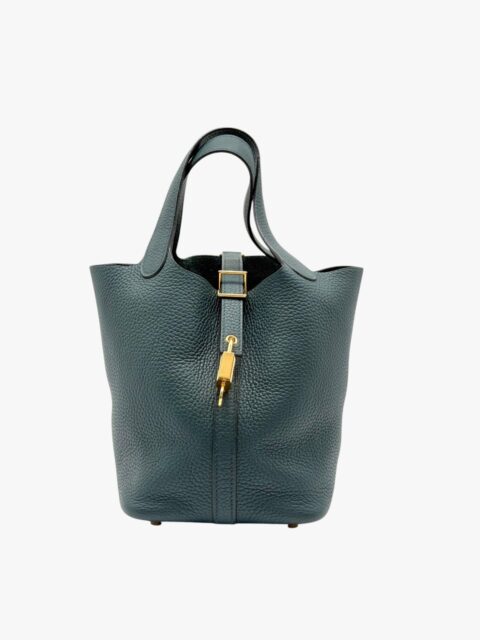 HERMÈS – BORSA PICOTIN 18 TAURILLON CLÉMENCE VERT CYPRES – GHW
