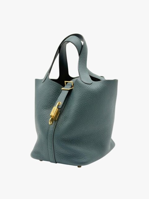 HERMÈS – BORSA PICOTIN 18 TAURILLON CLÉMENCE VERT CYPRES – GHW