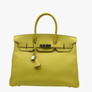 HERMÈS - BORSA BIRKIN 35 EPSOM RETOURNÉ SOUFRE - PHW